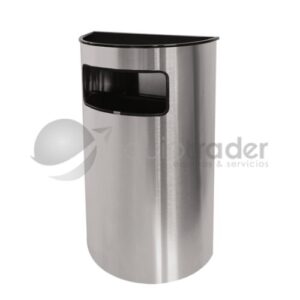 Basurero Acero Inox. Media Luna
