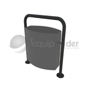Basurero con Tubo de Acero Anclado